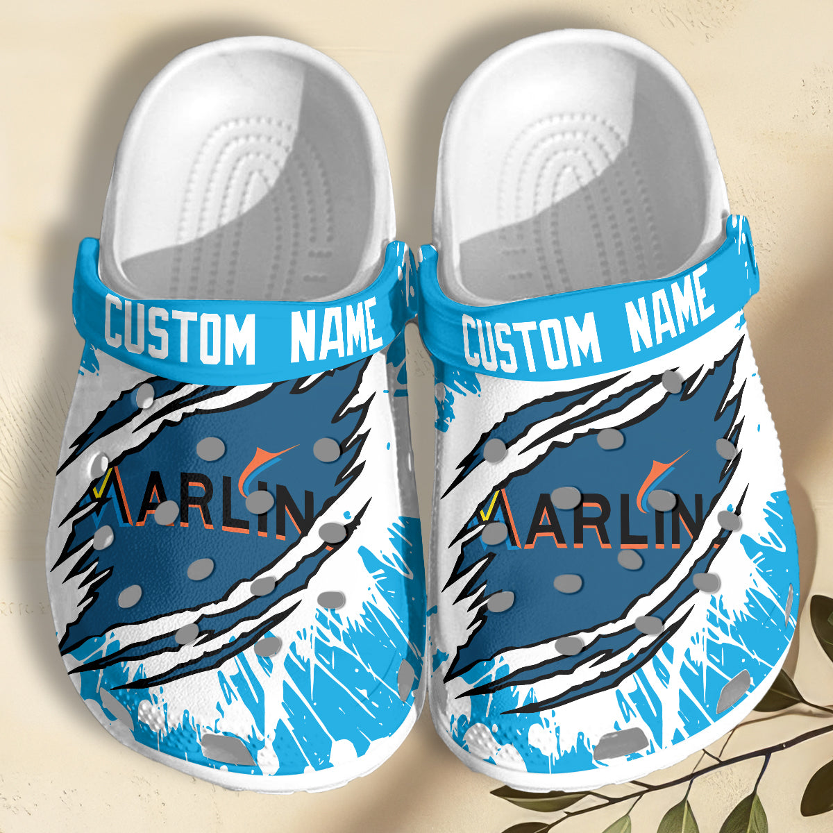 Miami Marlins MLB Sport Crocs Crocband Clogs Shoes Comfortable For Men Women and Kids