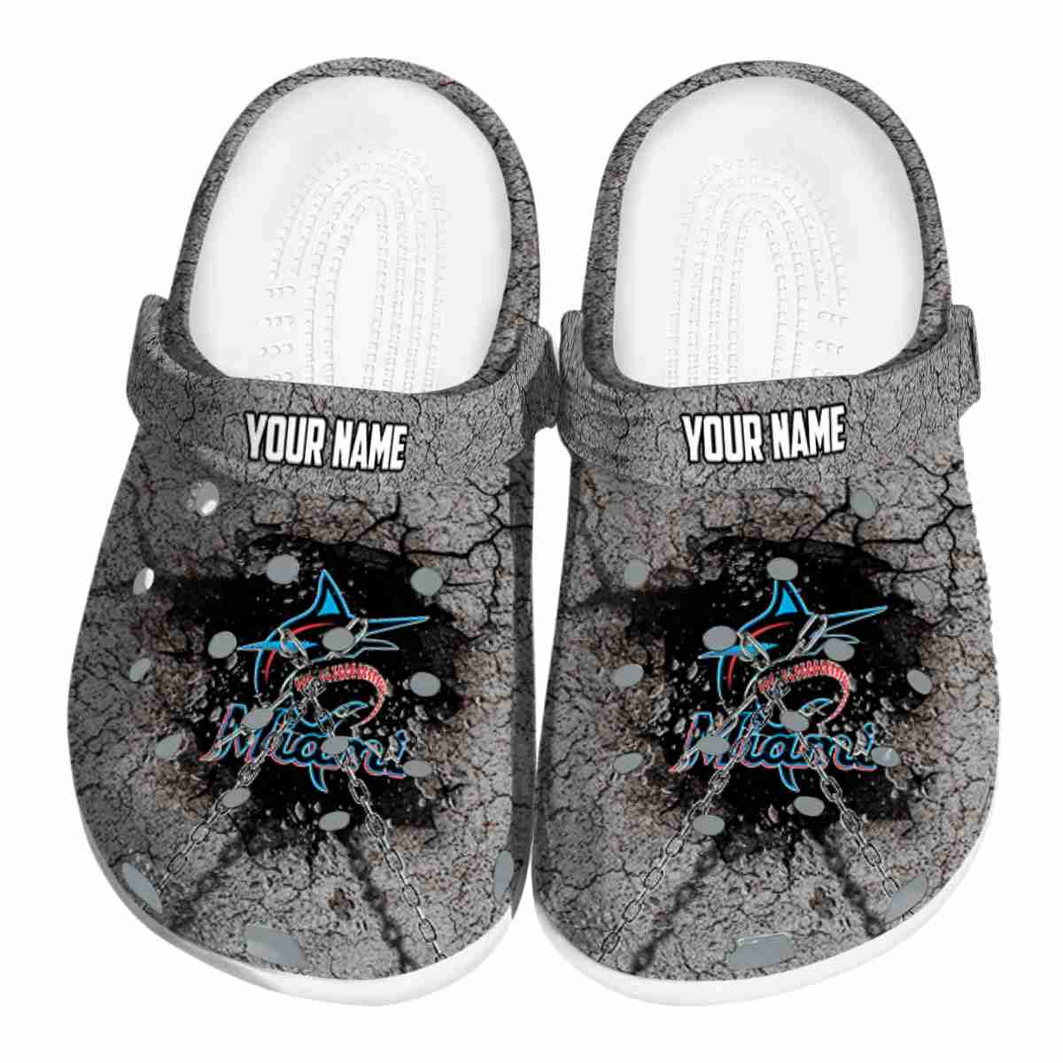 Miami Marlins MLB Sport Crocs Crocband Clogs Shoes Comfortable For Men Women and Kids