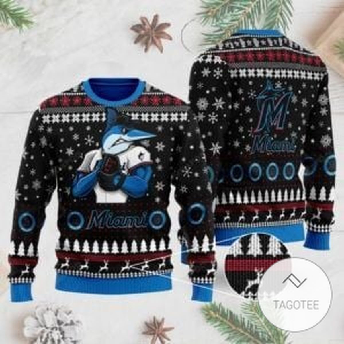 Miami Marlins Ugly Christmas Sweater Adult 3D Funny Matching for family