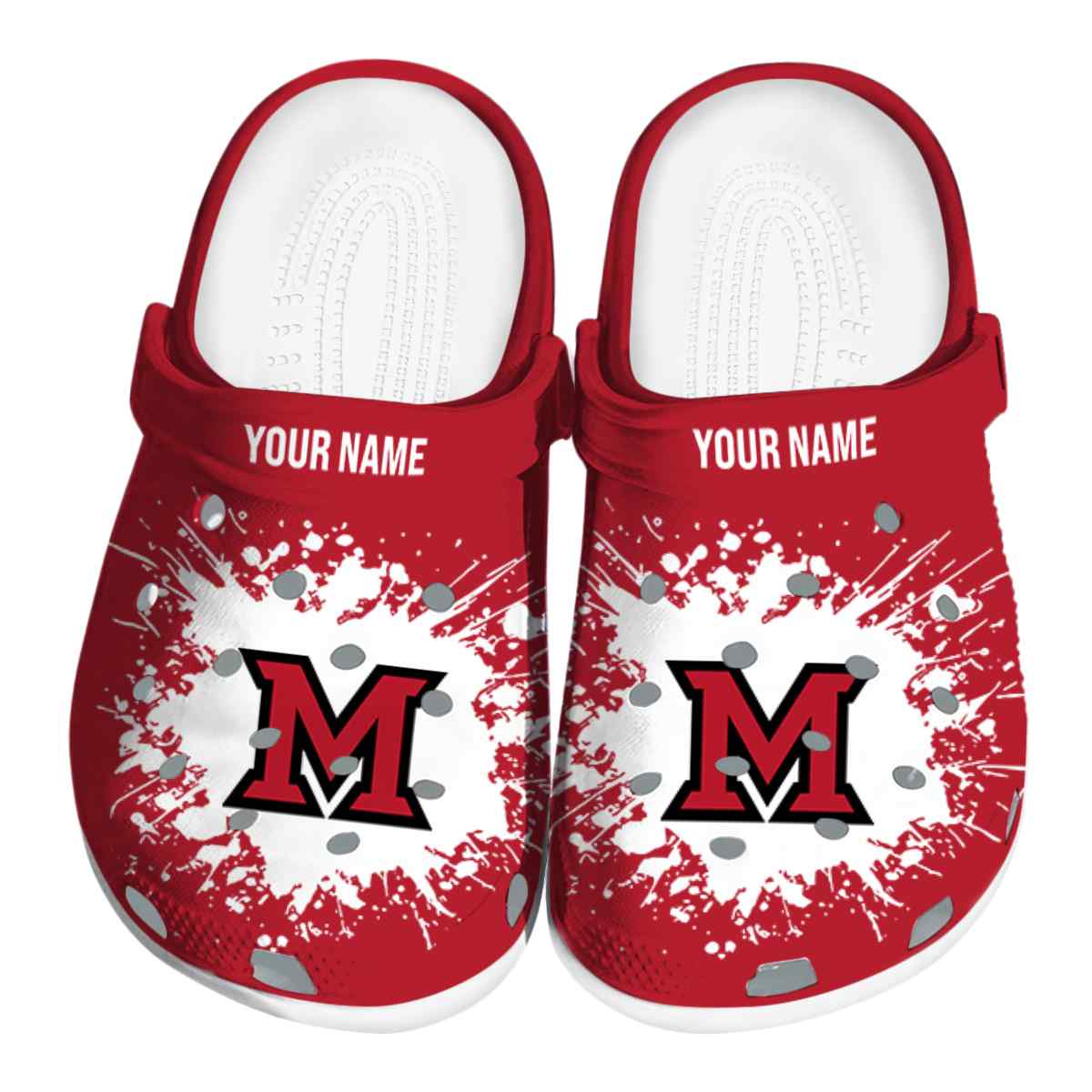 Miami RedHawks NCAA Sport Crocs Crocband Clogs Shoes Comfortable For Men Women and Kids