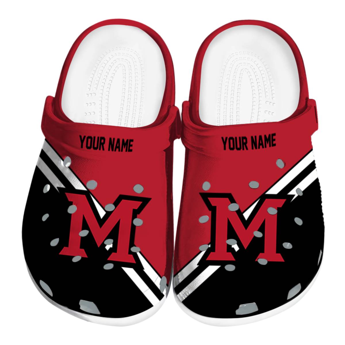 Miami RedHawks NCAA Sport Crocs Crocband Clogs Shoes Comfortable For Men Women and Kids