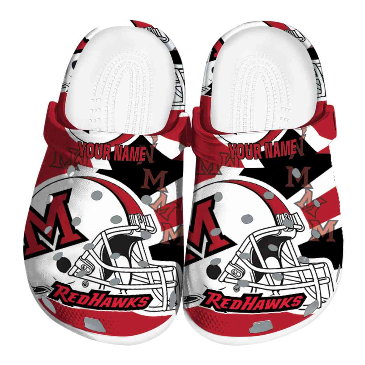 Miami RedHawks NCAA Sport Crocs Crocband Clogs Shoes Comfortable For Men Women and Kids