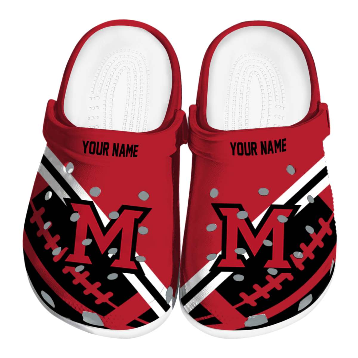 Miami RedHawks NCAA Sport Crocs Crocband Clogs Shoes Comfortable For Men Women and Kids