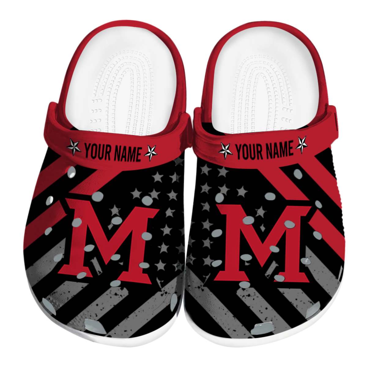 Miami RedHawks NCAA Sport Crocs Crocband Clogs Shoes Comfortable For Men Women and Kids