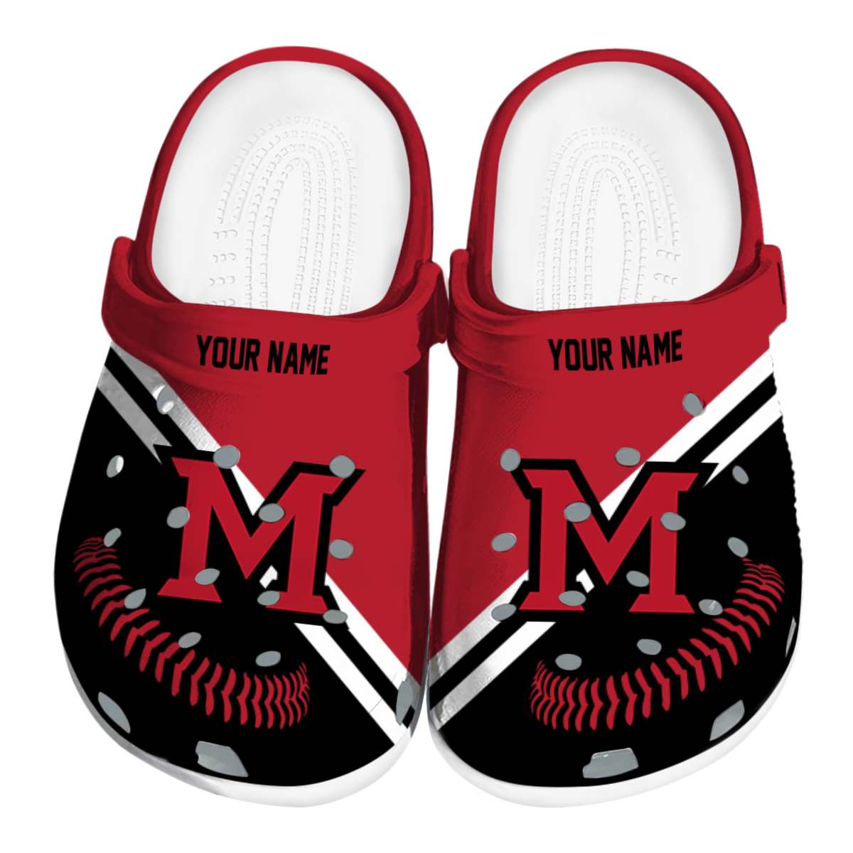 Miami RedHawks NCAA Sport Crocs Crocband Clogs Shoes Comfortable For Men Women and Kids