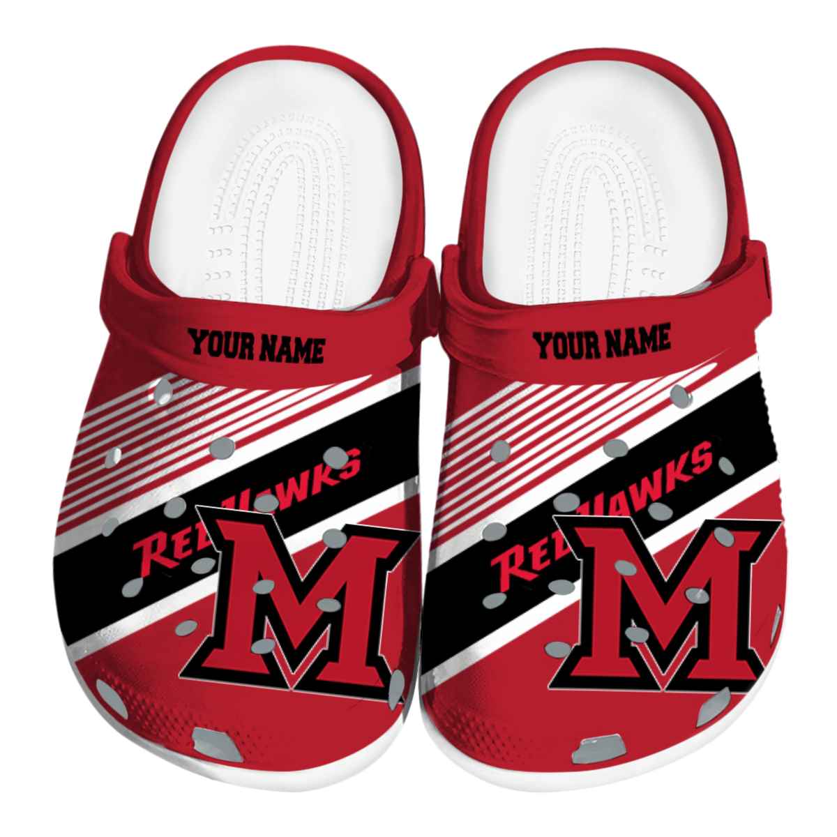Miami RedHawks NCAA Sport Crocs Crocband Clogs Shoes Comfortable For Men Women and Kids