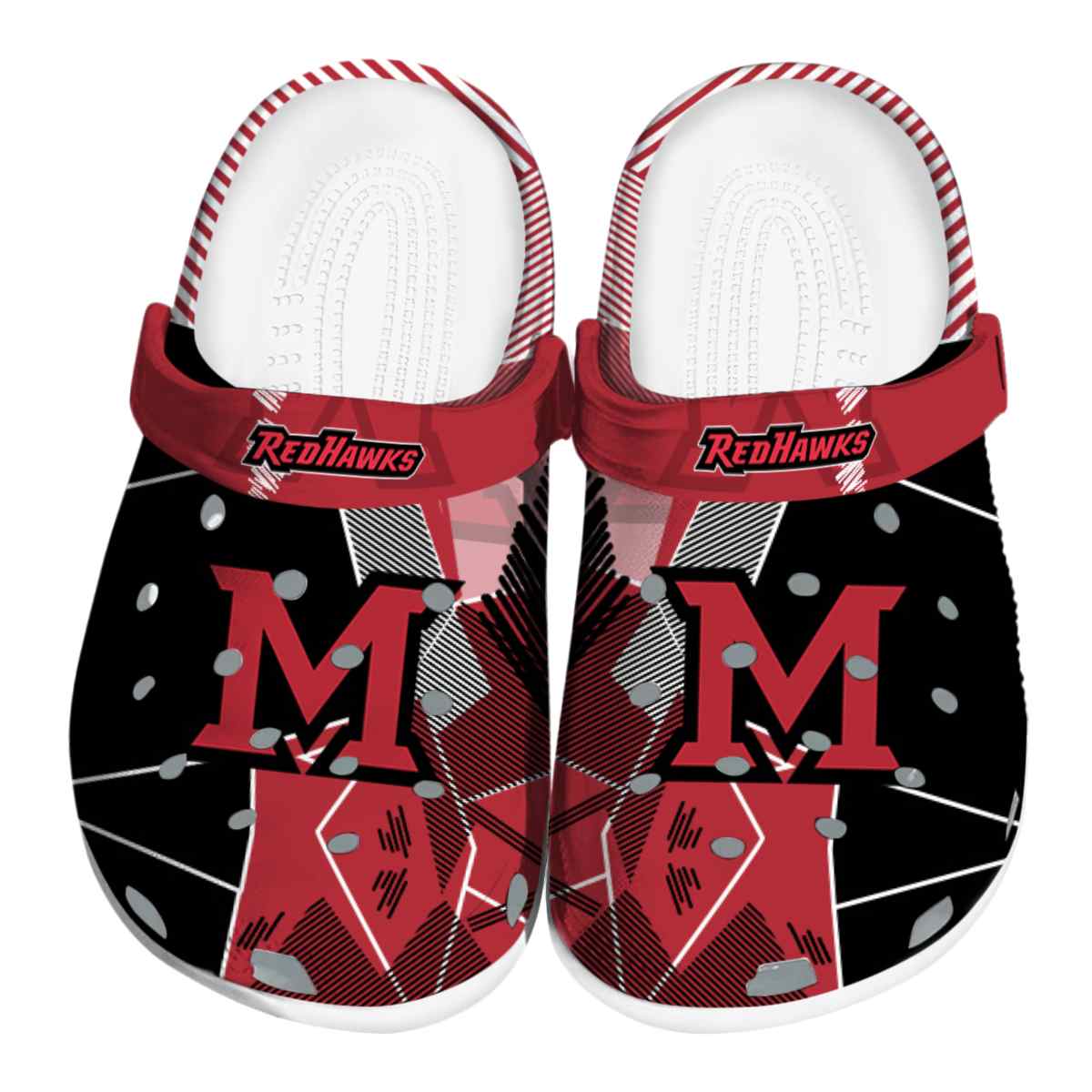 Miami RedHawks NCAA Sport Crocs Crocband Clogs Shoes Comfortable For Men Women and Kids
