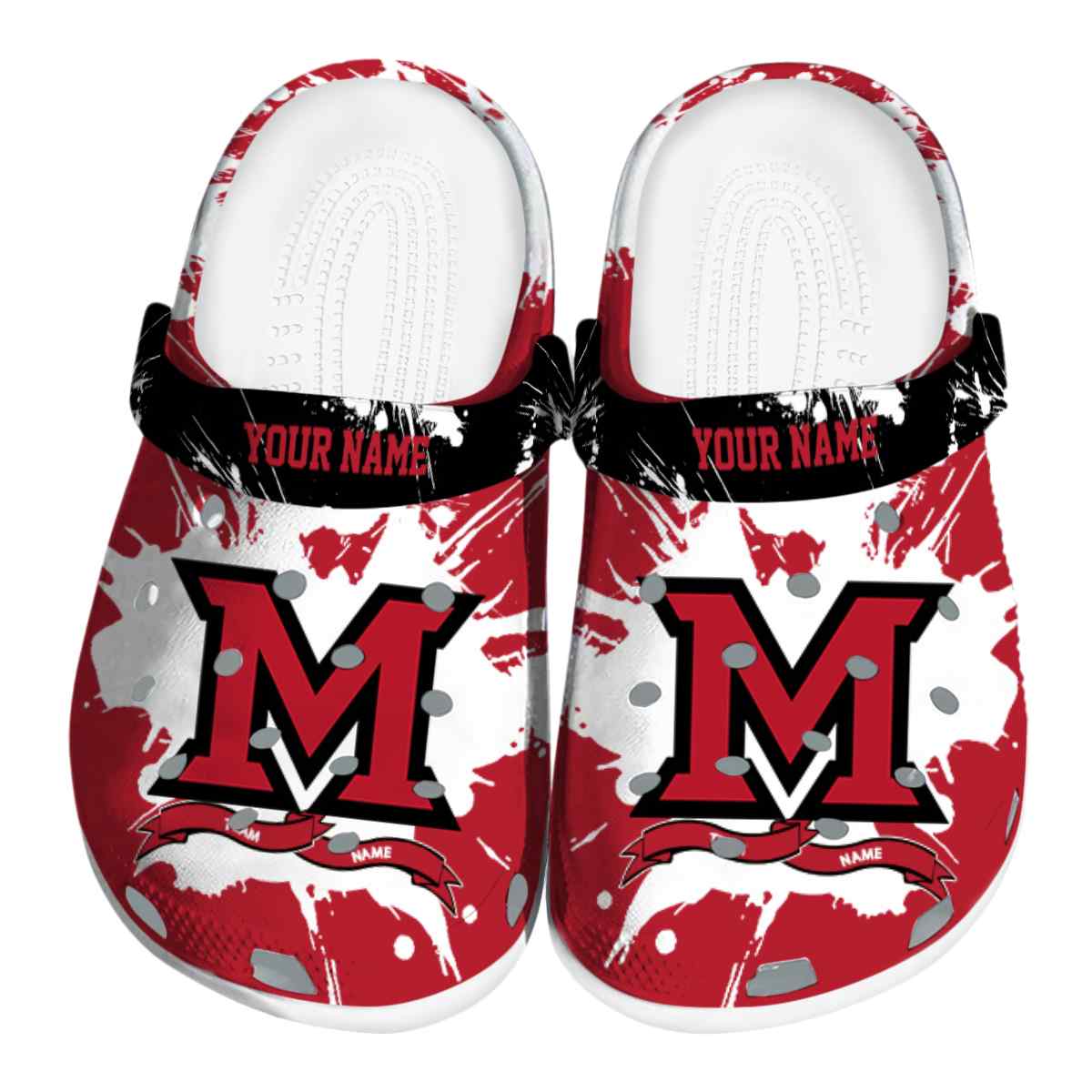 Miami RedHawks NCAA Sport Crocs Crocband Clogs Shoes Comfortable For Men Women and Kids