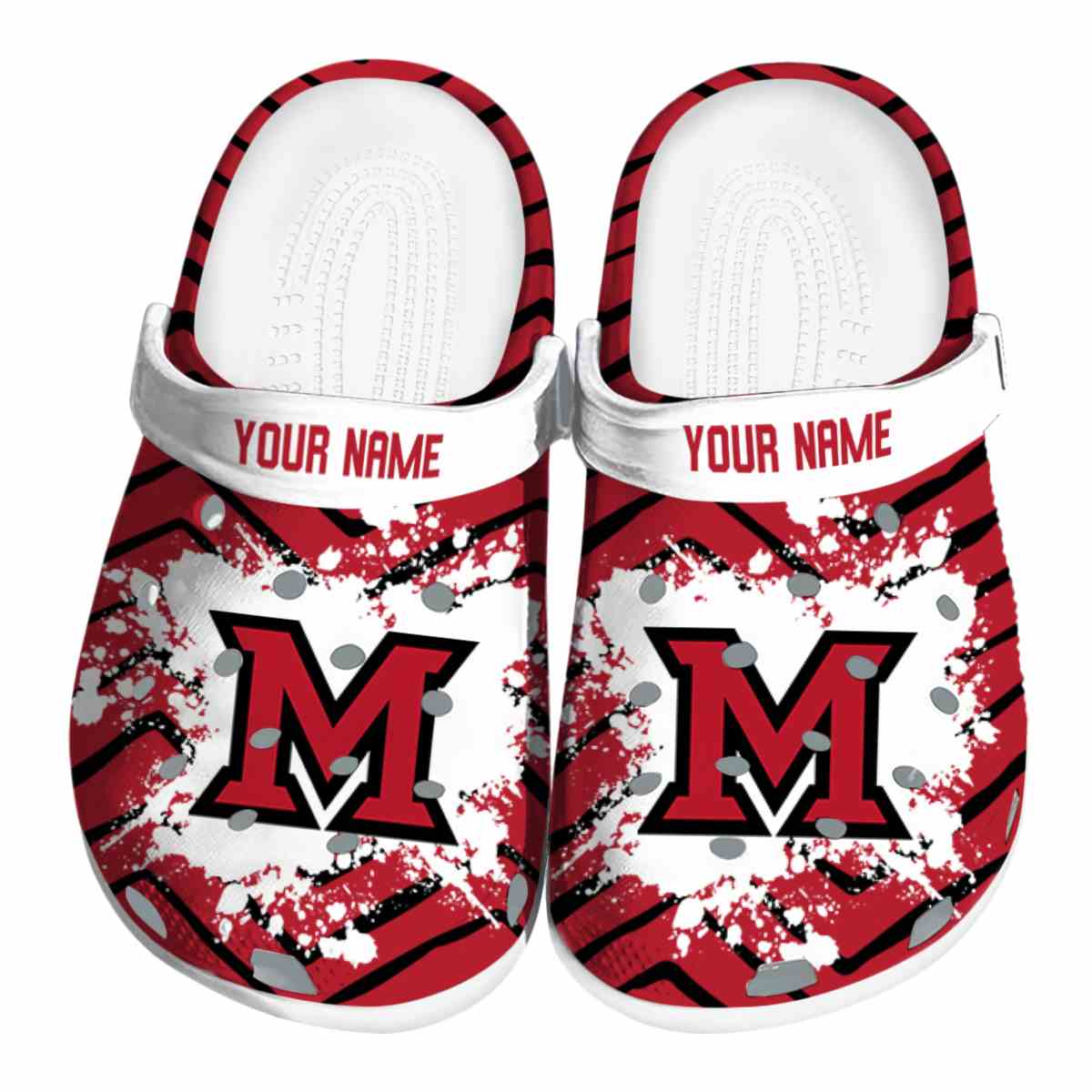 Miami RedHawks NCAA Sport Crocs Crocband Clogs Shoes Comfortable For Men Women and Kids