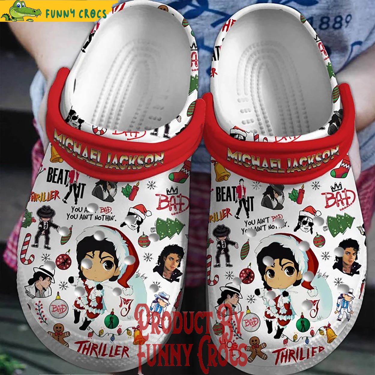 Michael Jackson Music Christmas Crocs Crocband Clogs Shoes Comfortable For Men Women and Kids