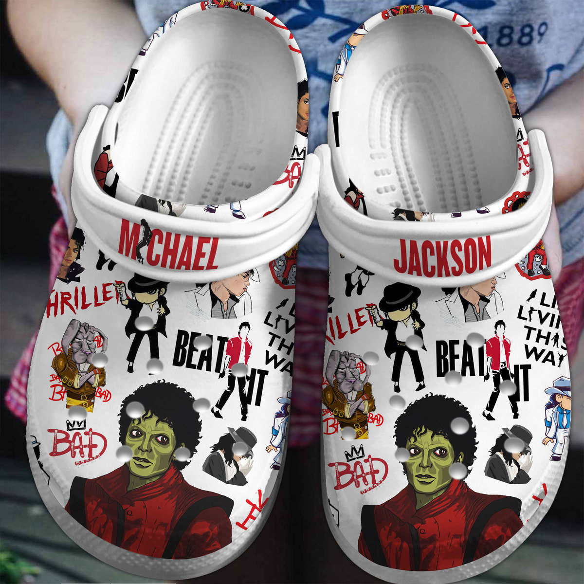 Michael Jackson Music Crocs Crocband Clogs Shoes Comfortable For Men Women and Kids