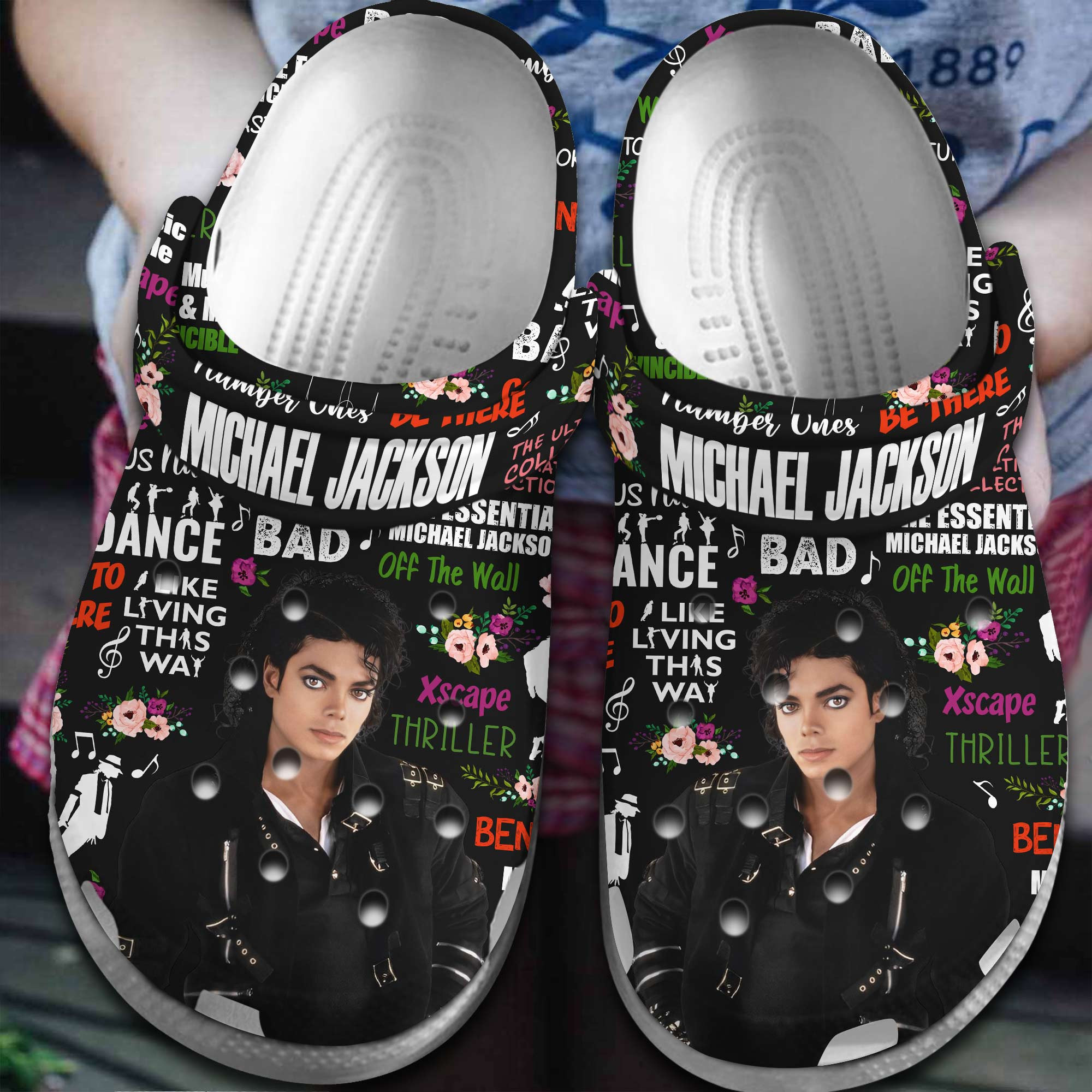 Michael Jackson Music Crocs Crocband Clogs Shoes Comfortable For Men Women and Kids