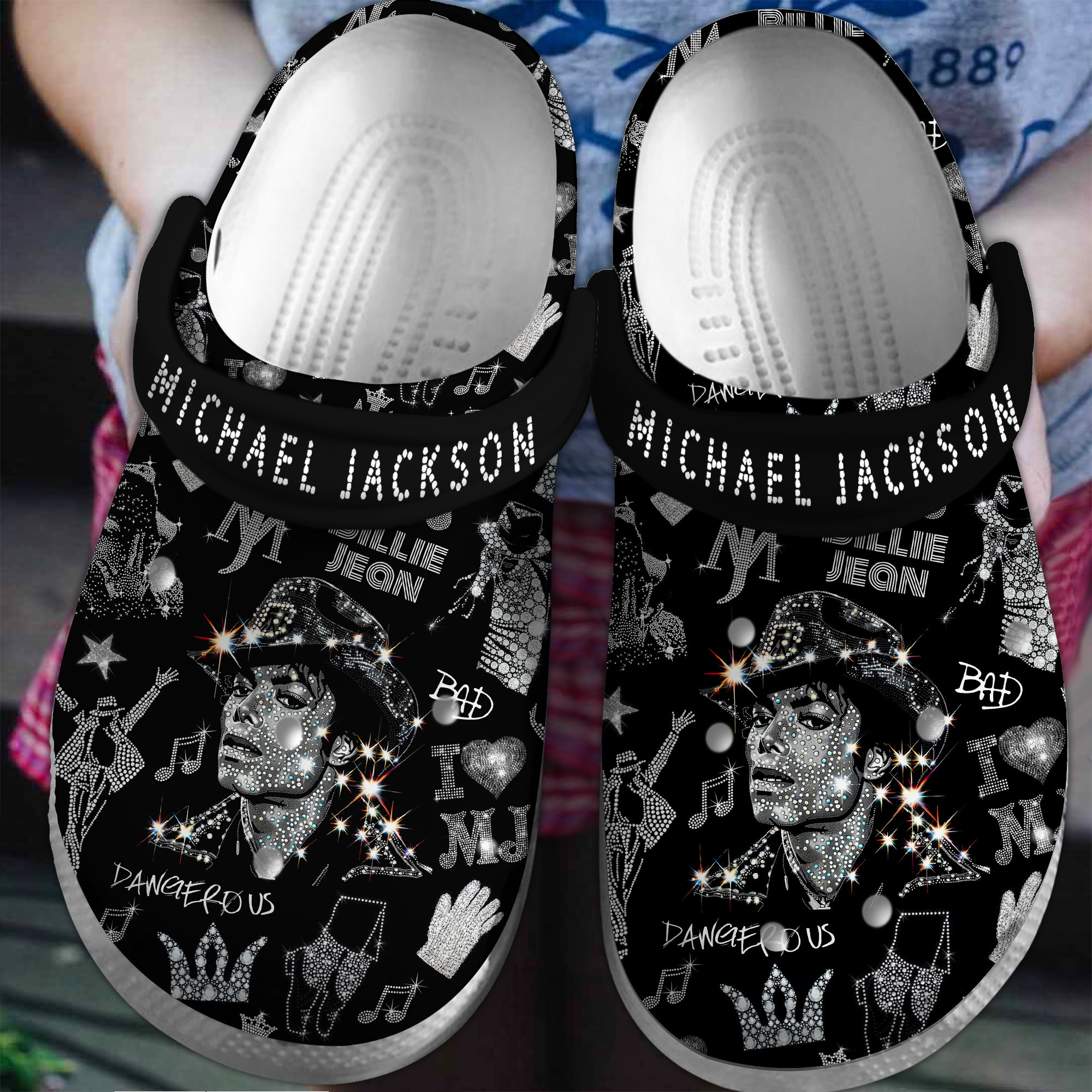Michael Jackson Music Crocs Crocband Clogs Shoes Comfortable For Men Women and Kids