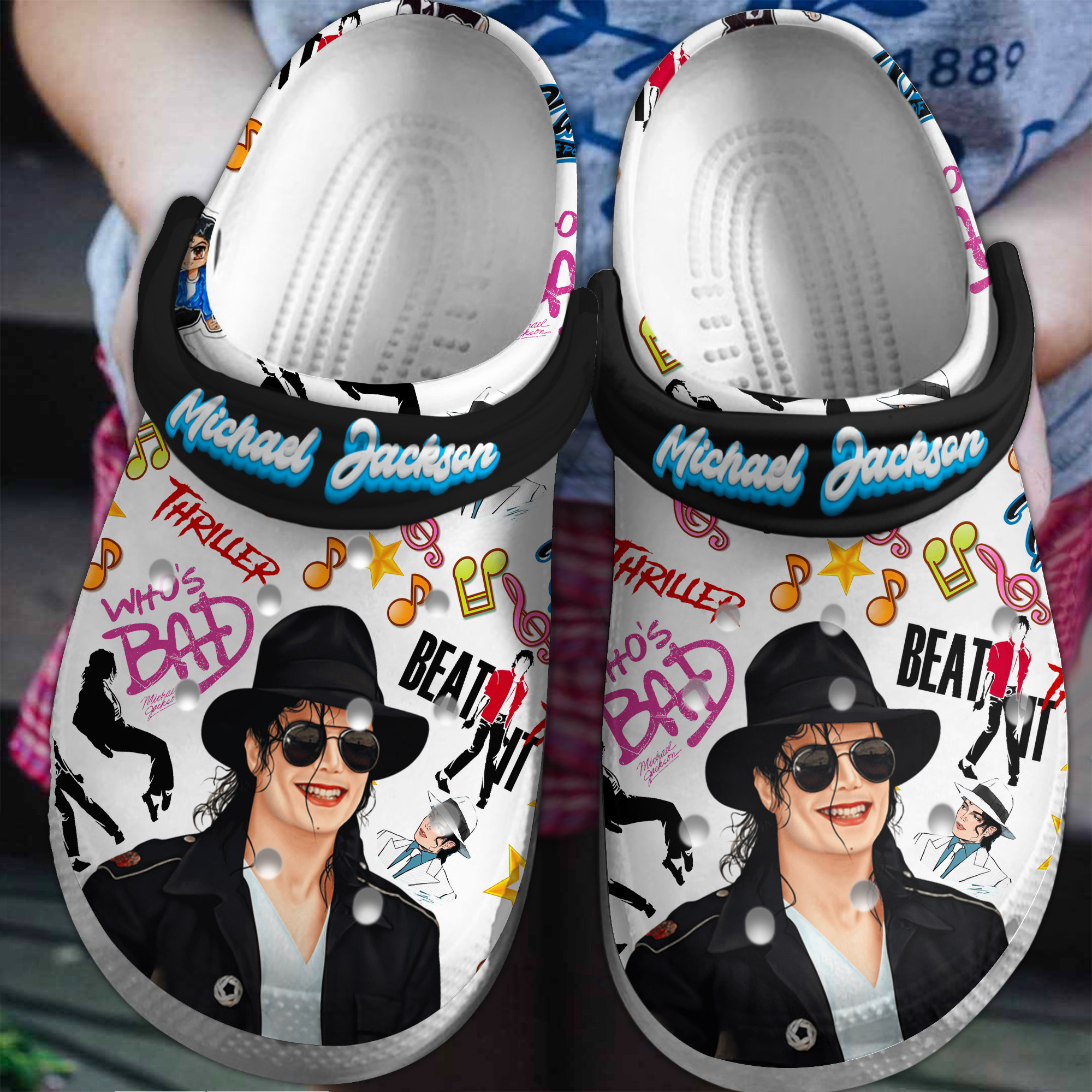 Michael Jackson Music Crocs Crocband Clogs Shoes Comfortable For Men Women and Kids
