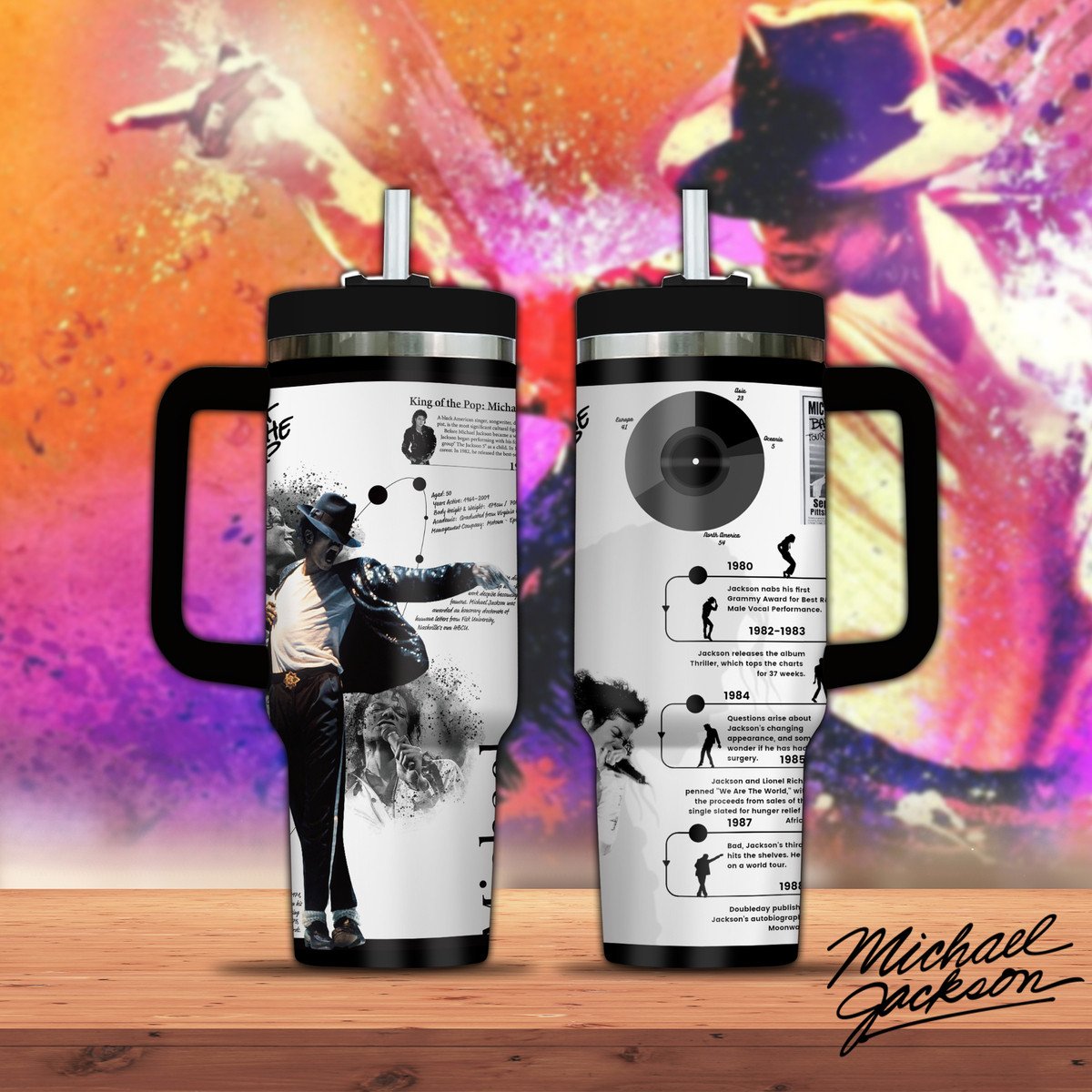 Michael Jackson Music Custom Stanley Cup 40 oz 30 oz Tumbler With HandleTVC2301298