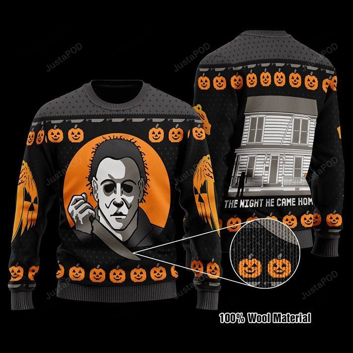 Michael Myers Halloween Pumpkin For Unisex Ugly Christmas Sweater Adult 3D Funny Matching for family