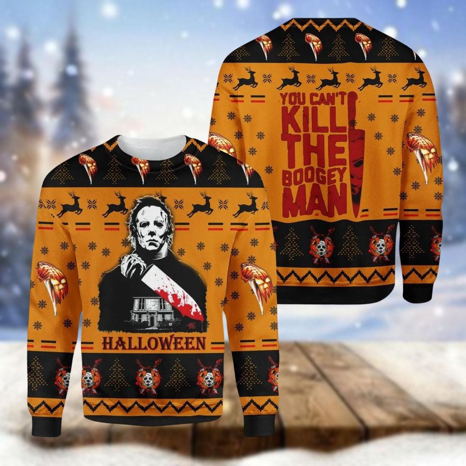 Michael Myers Halloween Ugly Sweater, Horror Movie Xmas Sweater, Michael Myers Fan Gift