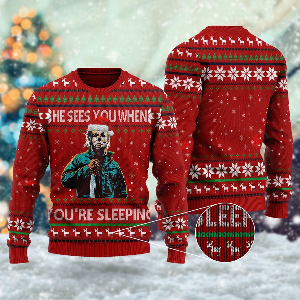 Michael Myers Horror Christmas Ugly Sweater