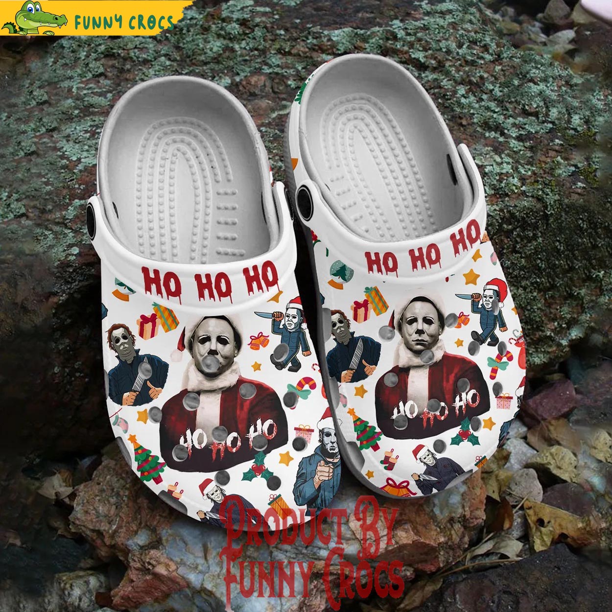 Michael Myers Horror Movie Christmas Crocs Crocband Clogs Shoes Comfortable For Men Women and Kids