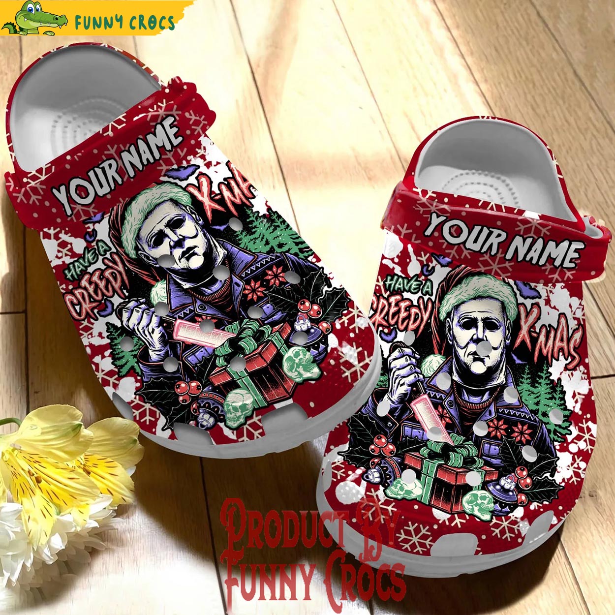 Michael Myers Horror Movie Christmas Crocs Crocband Clogs Shoes Comfortable For Men Women and Kids