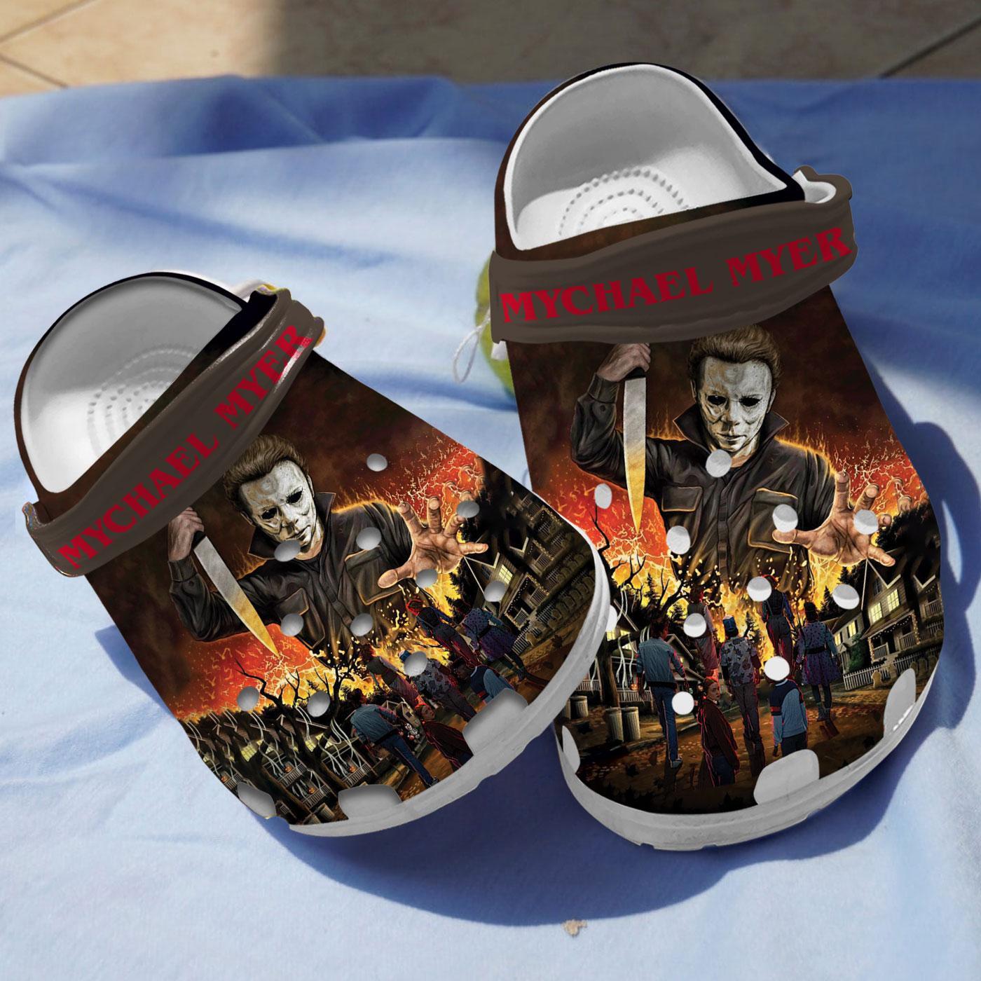 Michael Myers Horror Movie Crocs Crocband Clogs Shoes Comfortable For Men Women and Kids