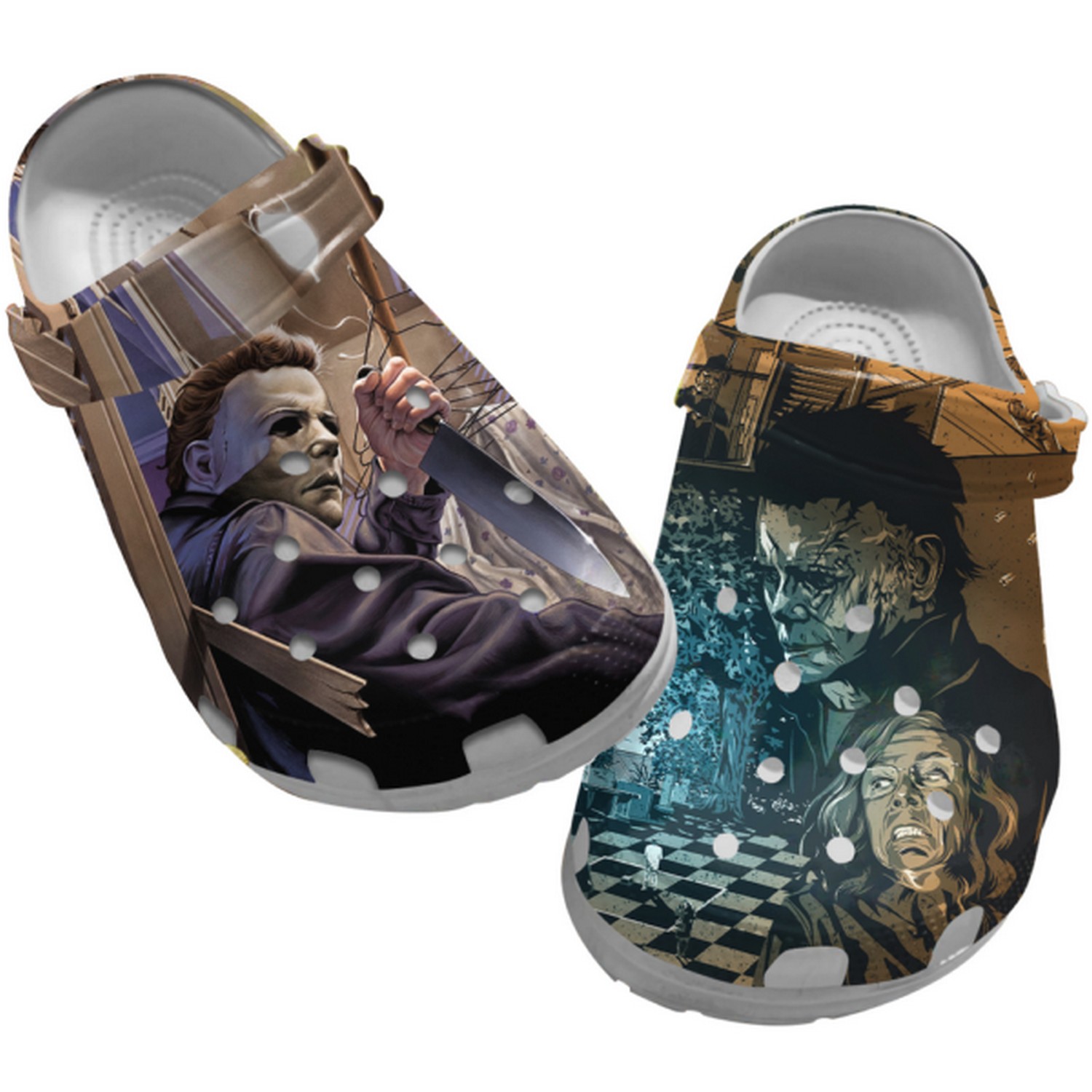 Michael Myers Horror Movie Crocs Crocband Clogs Shoes Comfortable For Men Women and Kids