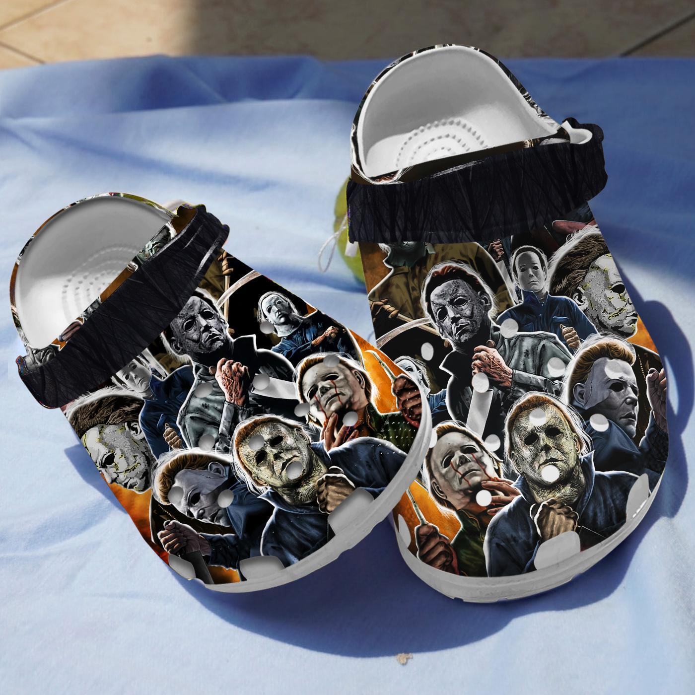 Michael Myers Horror Movie Crocs Crocband Clogs Shoes Comfortable For Men Women and Kids