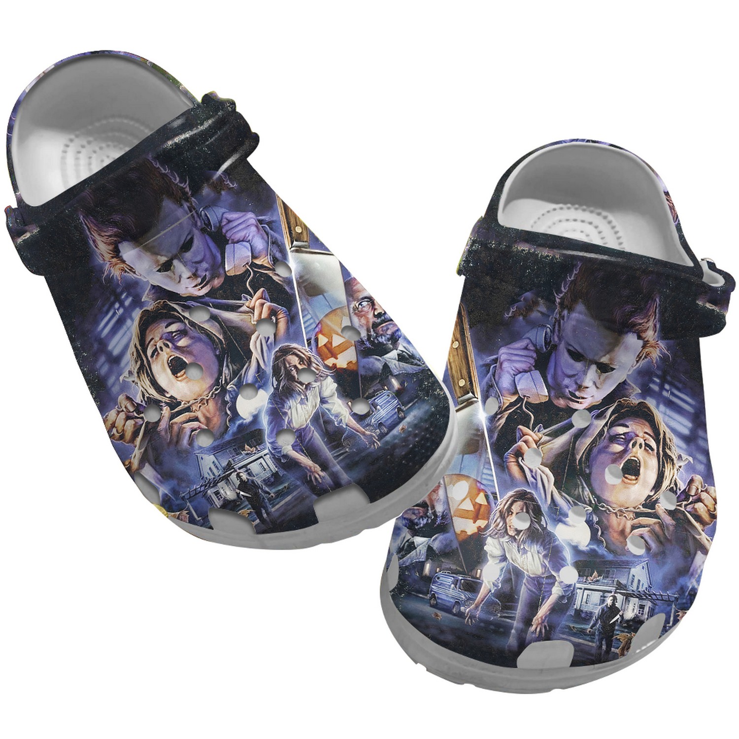 Michael Myers Horror Movie Crocs Crocband Clogs Shoes Comfortable For Men Women and Kids