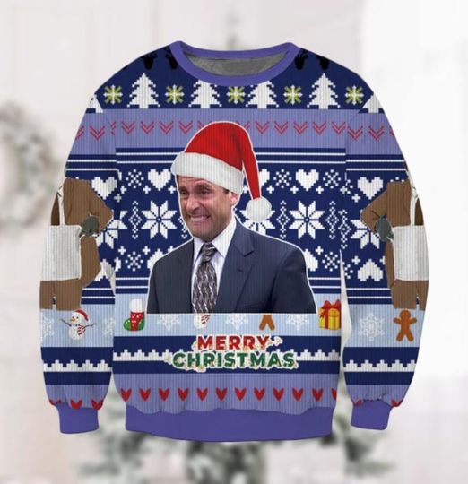 Michael Scott Meme Ugly Christmas Sweater, The Office Xmas Sweater, Vintage Tv Show Sweatshirt, Family Christmas Sweater - Image 7