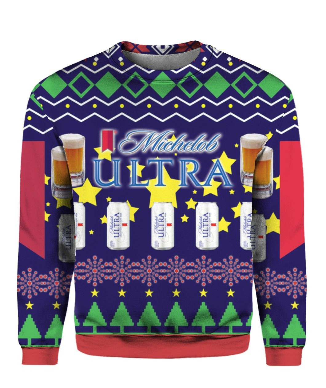 Michelob Ultra Beer Can Ugly Christmas Sweater Adult 3D Funny Matching for family