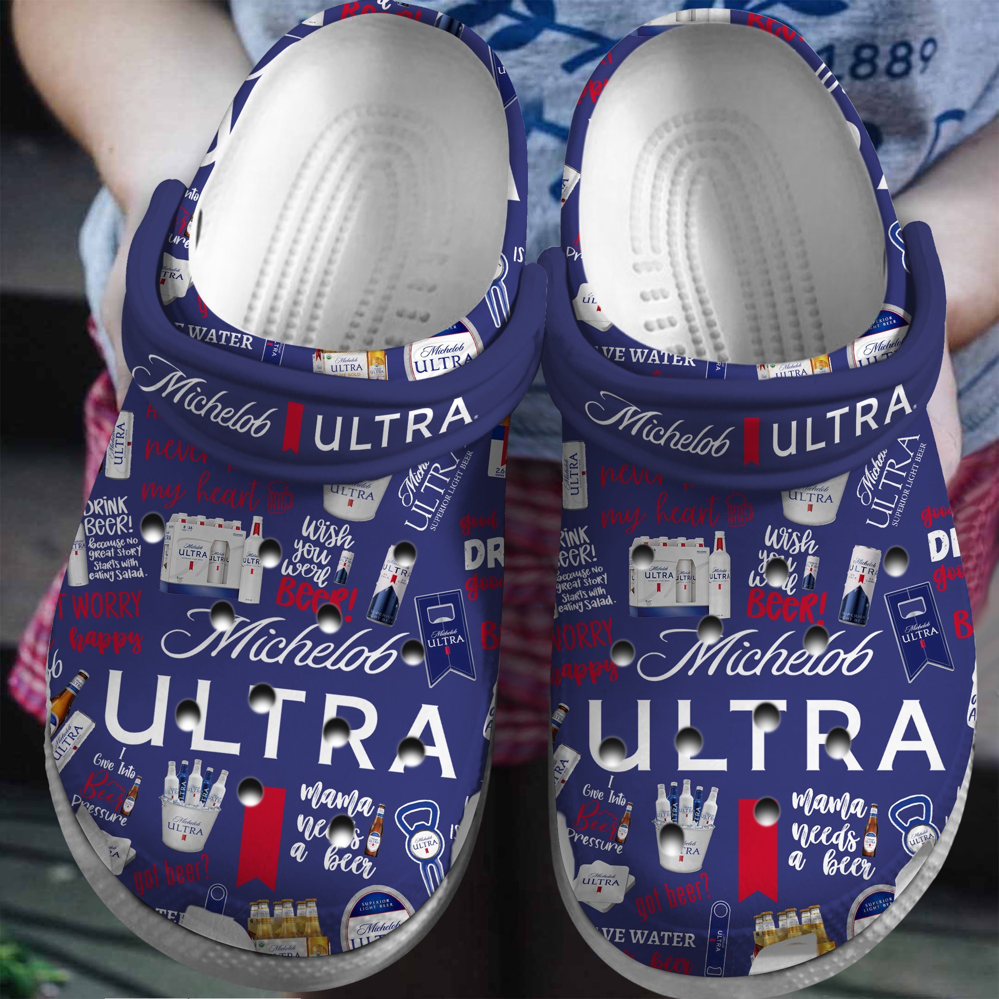Michelob Ultra Beer Crocs Crocband Clogs Shoes Comfortable For Men Women and Kids