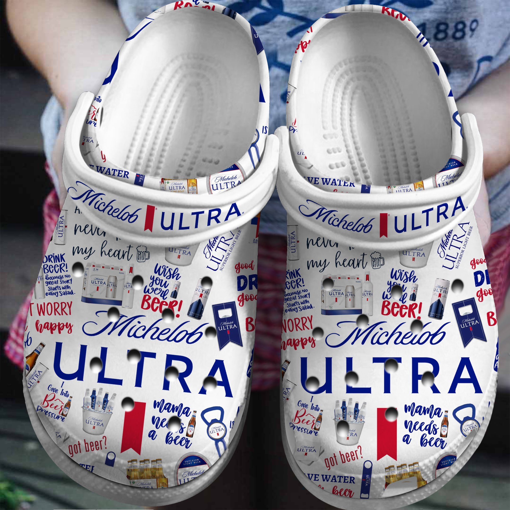 Michelob Ultra Beer Crocs Crocband Clogs Shoes Comfortable For Men Women and Kids