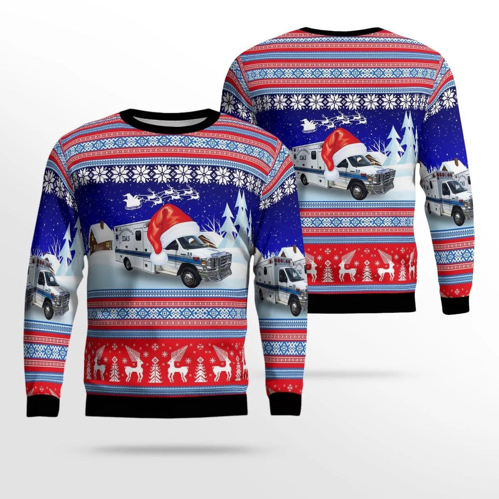 Michigan Benzie County EMS AOP Ugly Sweater Christmas Unisex Sweaters Gift For Christmas