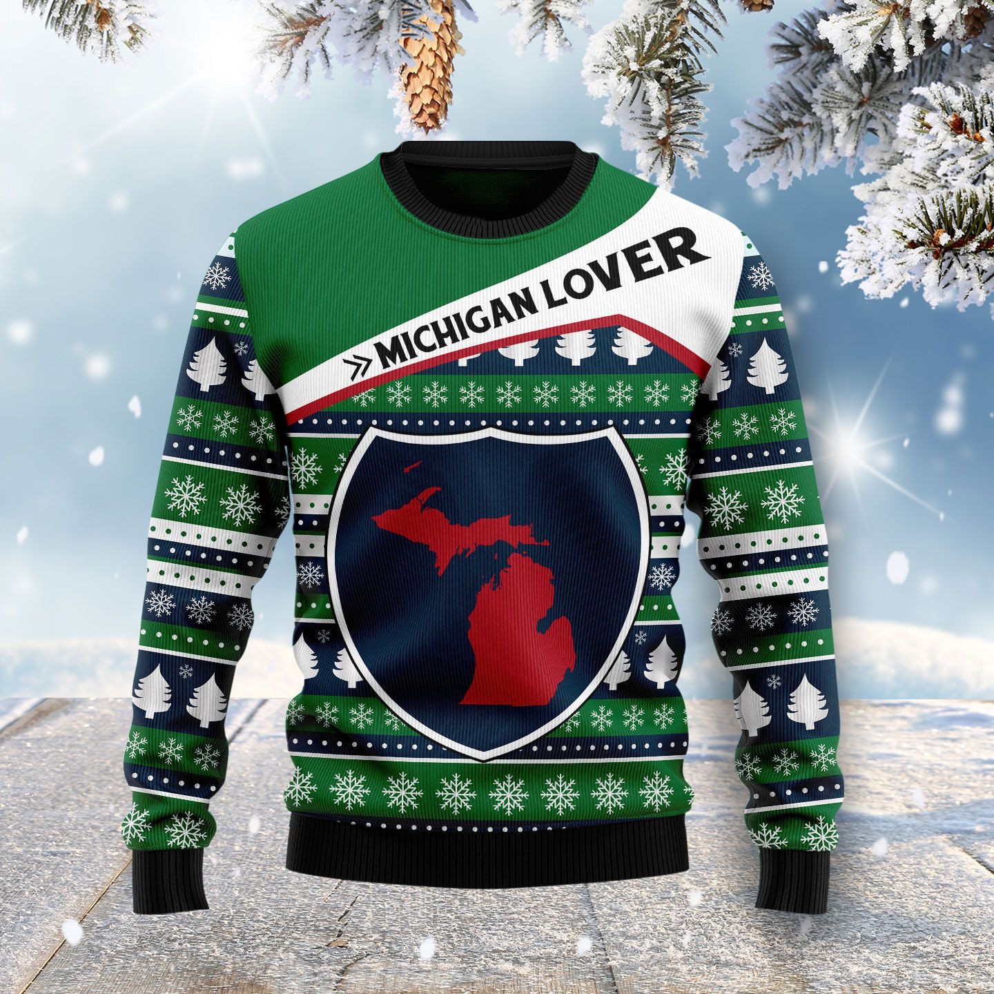 Michigan Lover Ugly Christmas Sweater Adult 3D Funny Matching for family