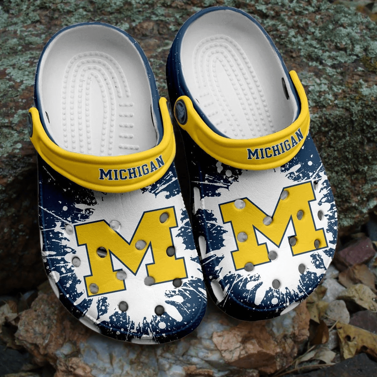 Michigan NCAA Crocs Clogs Crocband Comfortable Shoes For Men Women