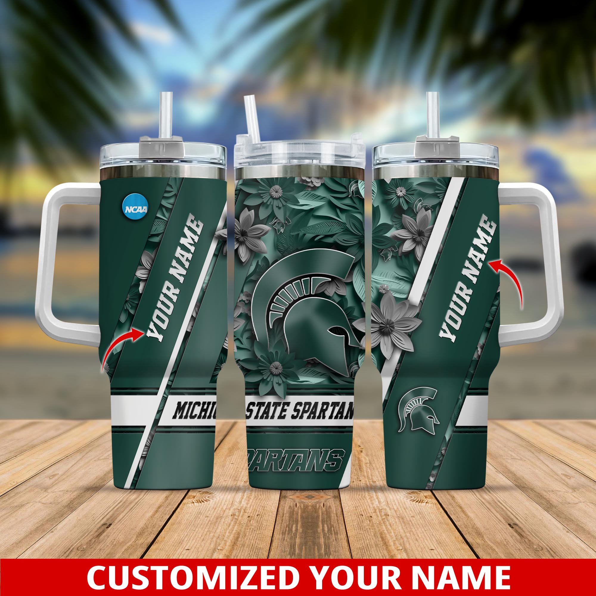 Michigan State Spartans NCAA Custom Stanley Cup 40 oz 30 oz Tumbler With HandleTVC230102