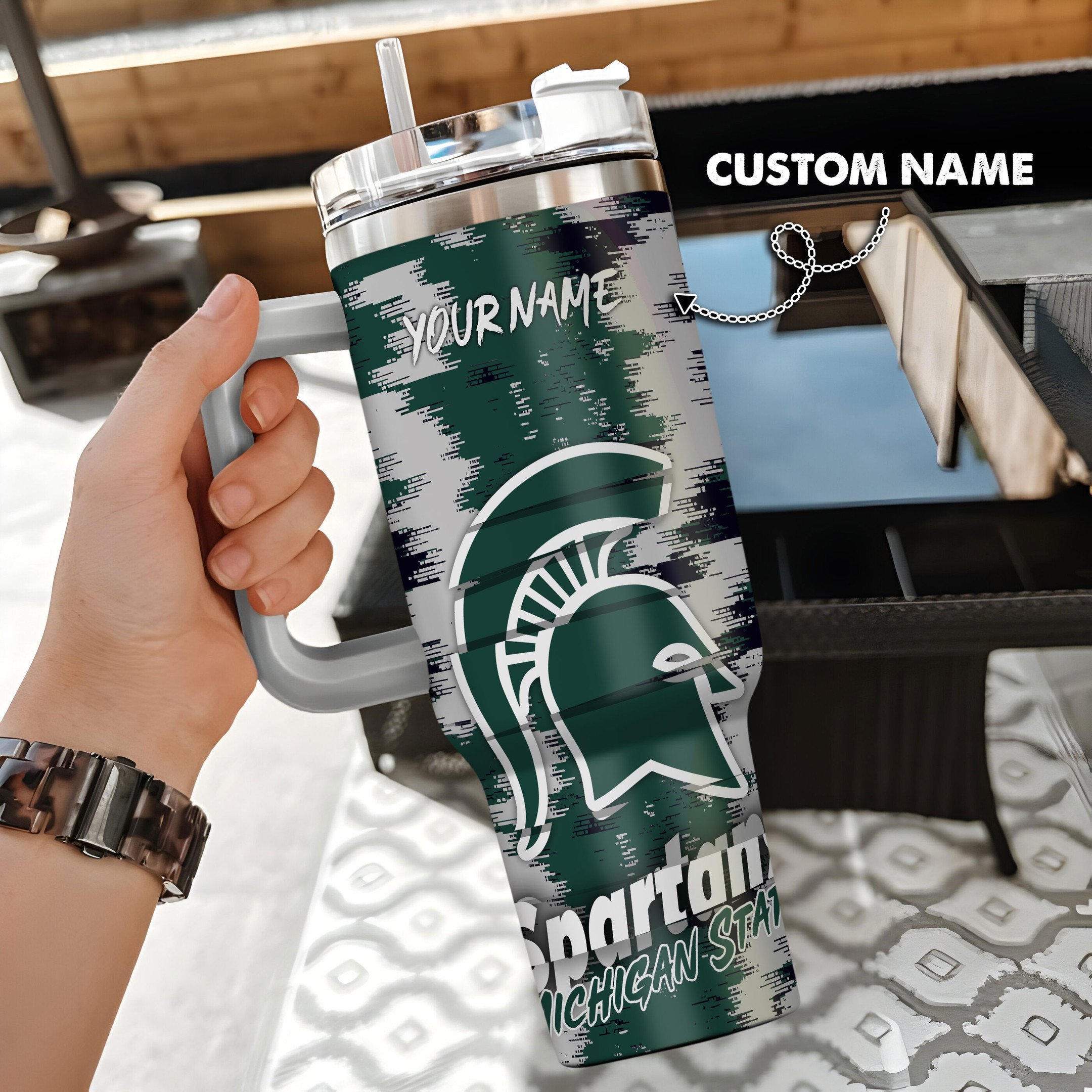 Michigan State Spartans NCAA Custom Stanley Cup 40 oz 30 oz Tumbler With HandleTVC230109