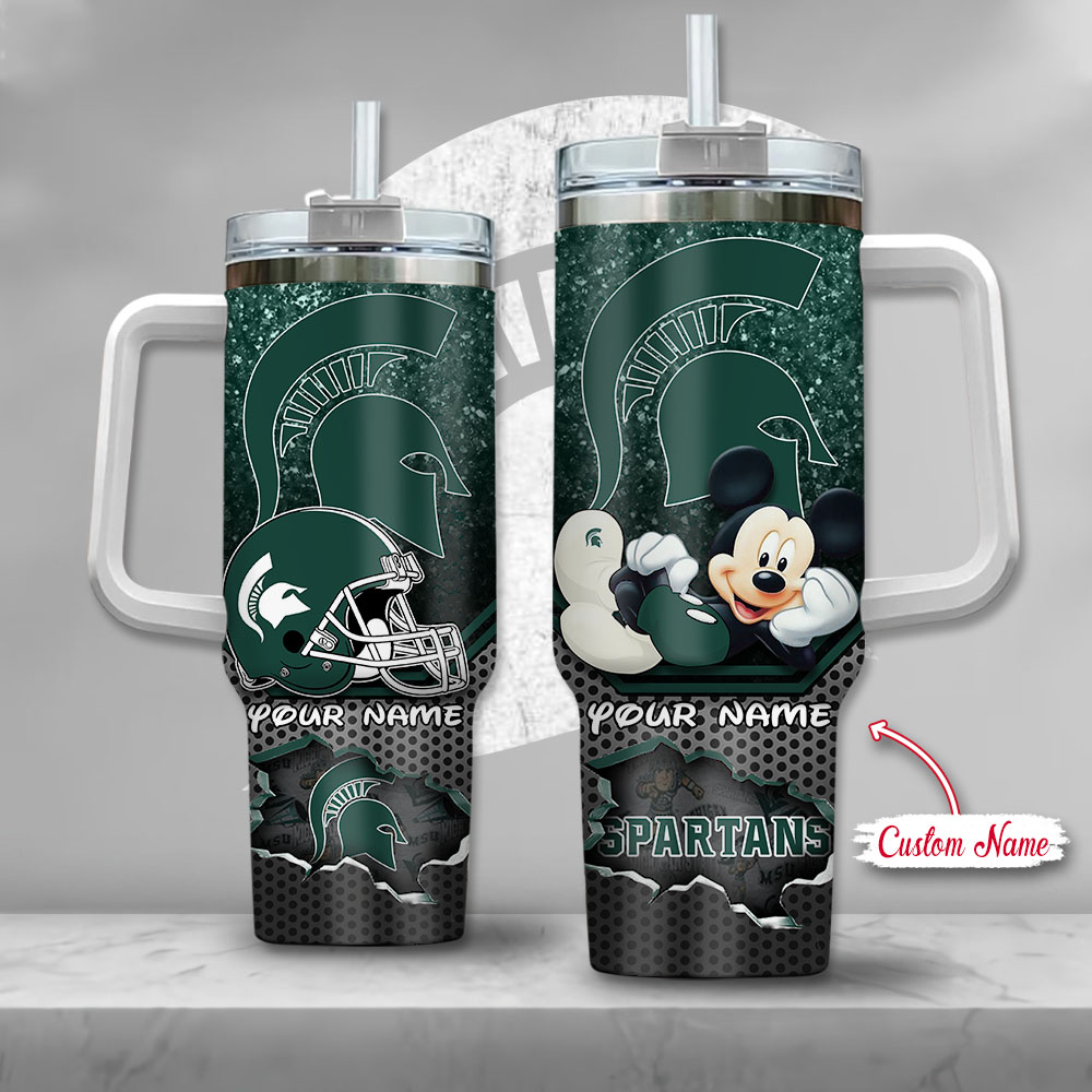 Michigan State Spartans NCAA Mickey Mouse Custom Stanley Cup 40 oz 30 oz Tumbler With HandleTVC230119