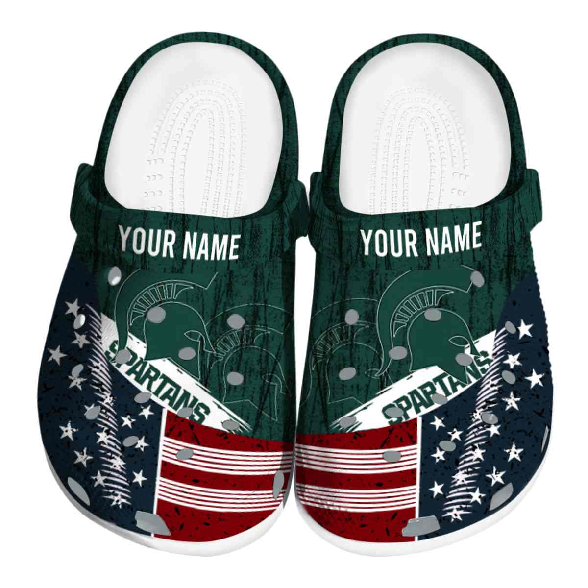 Michigan State Spartans NCAA Sport Crocs Crocband Clogs Shoes Comfortable For Men Women and Kids