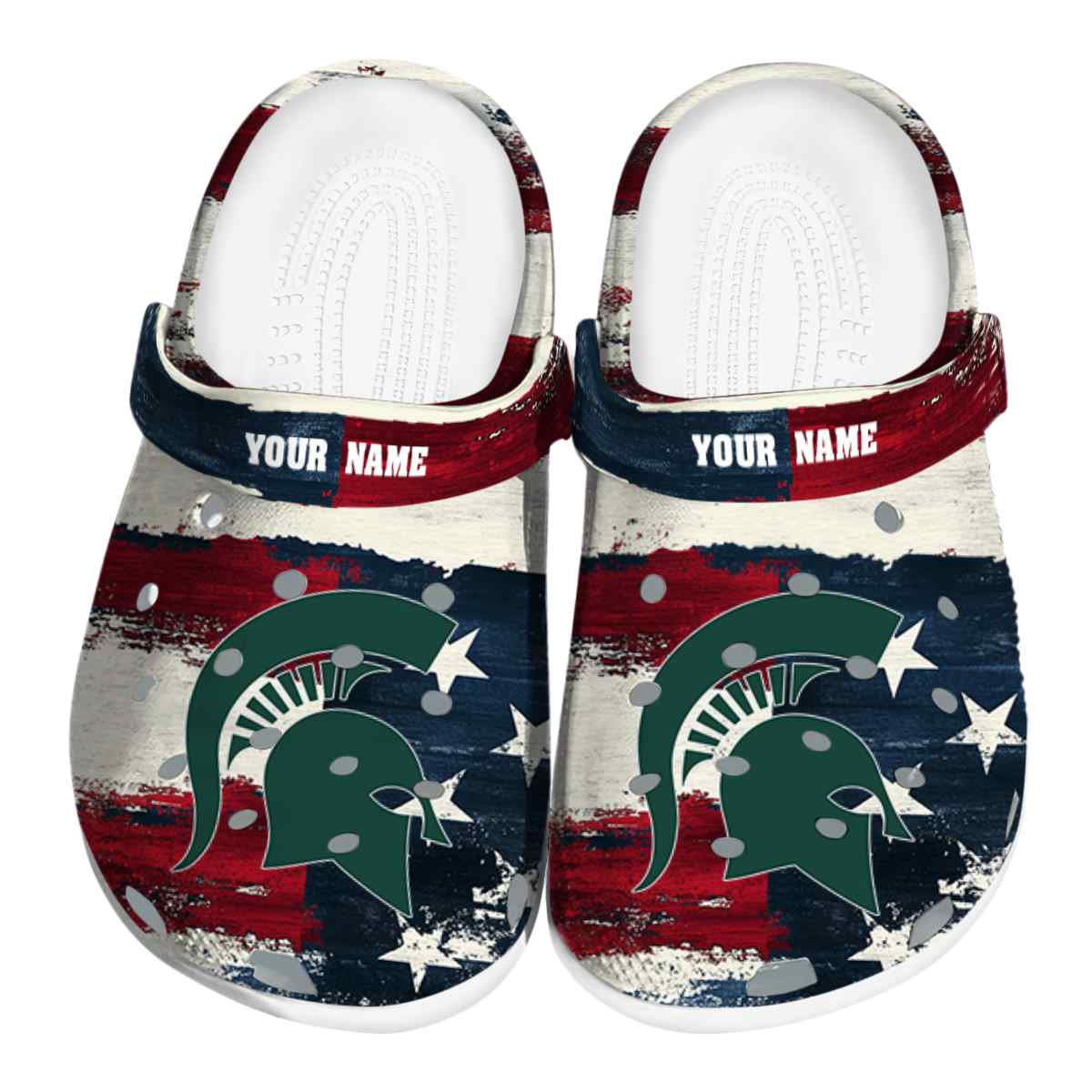 Michigan State Spartans NCAA Sport Crocs Crocband Clogs Shoes Comfortable For Men Women and Kids