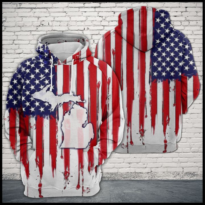 Michigan Usa Flag 3D All Over Print Hoodie, Zip Hoodie