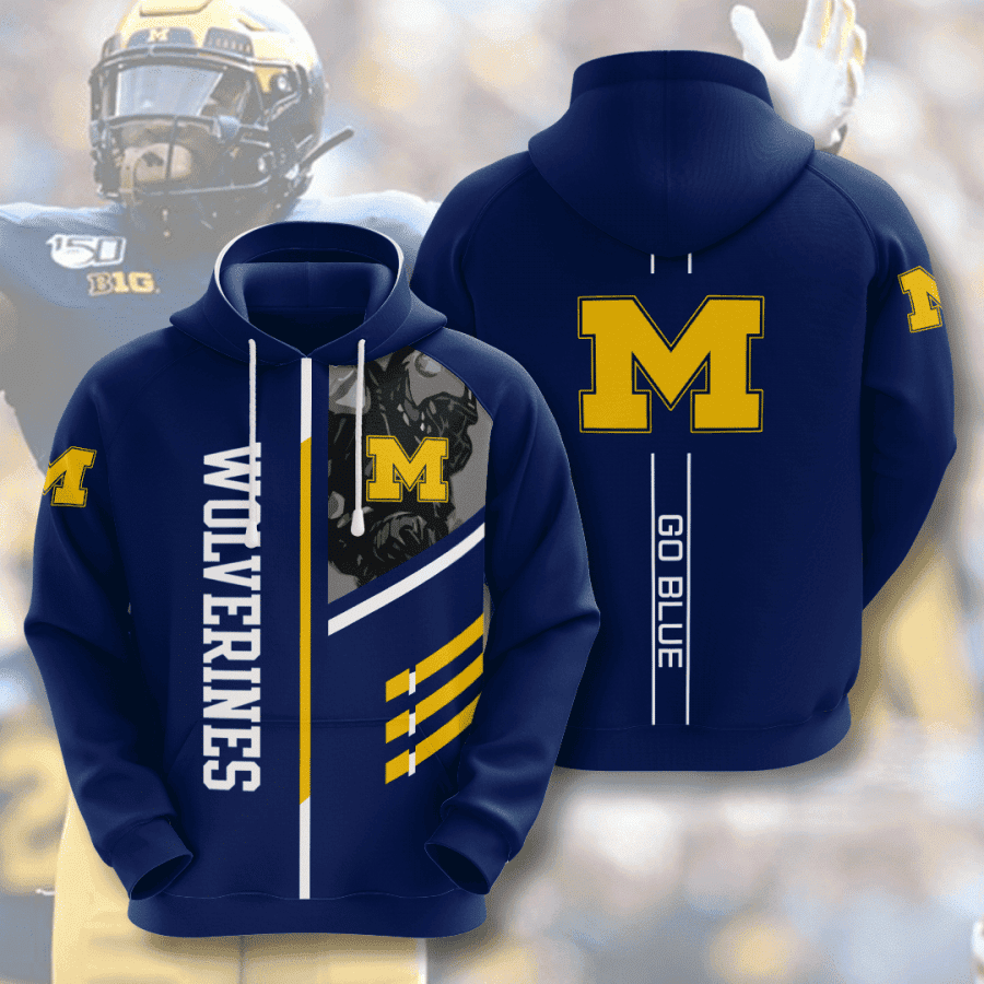 Michigan Wolverines 3D All Over Print Hoodie, Zip Hoodie