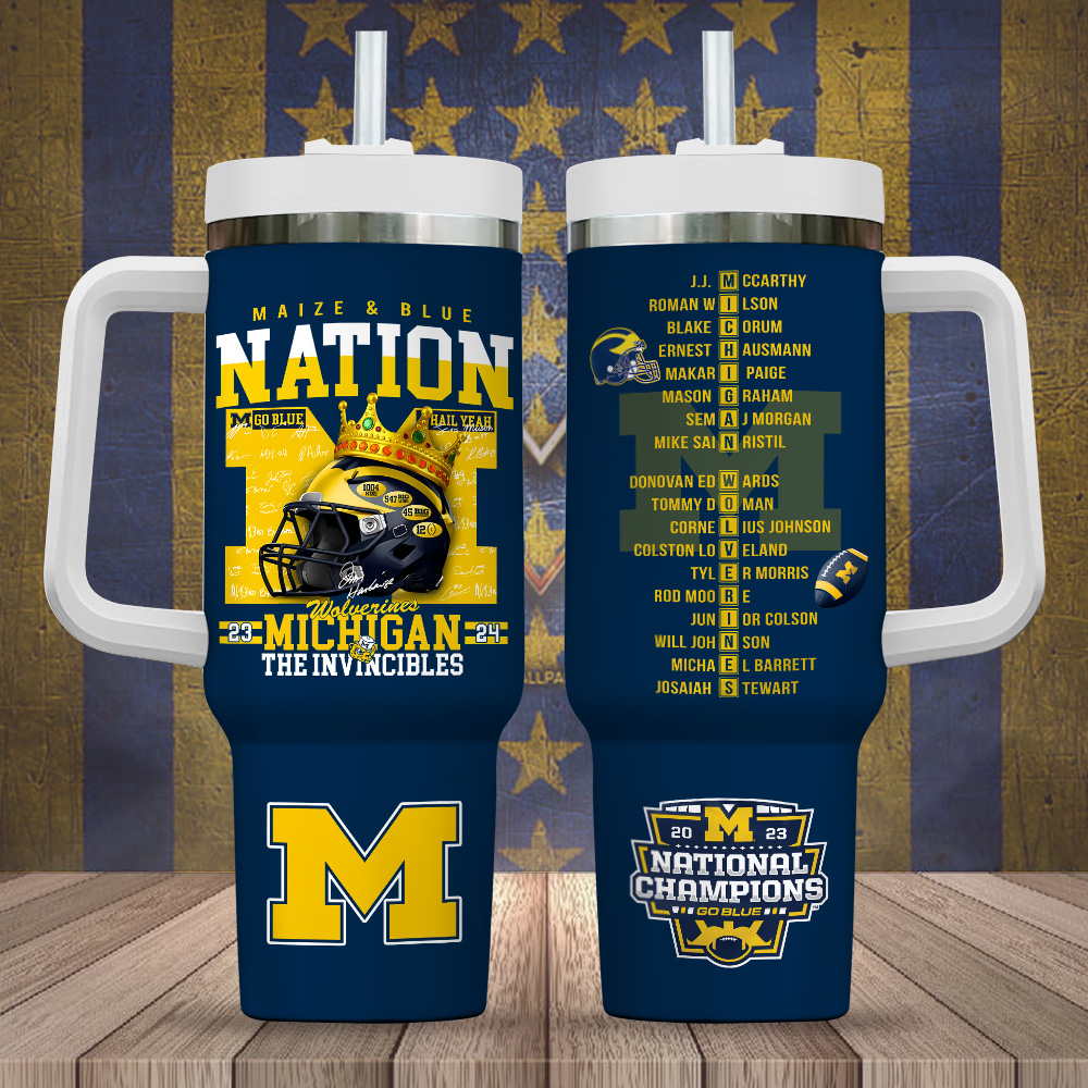 Michigan Wolverines Football NCAA Custom Stanley Cup 40 oz 30 oz Tumbler With HandleTVC2301721
