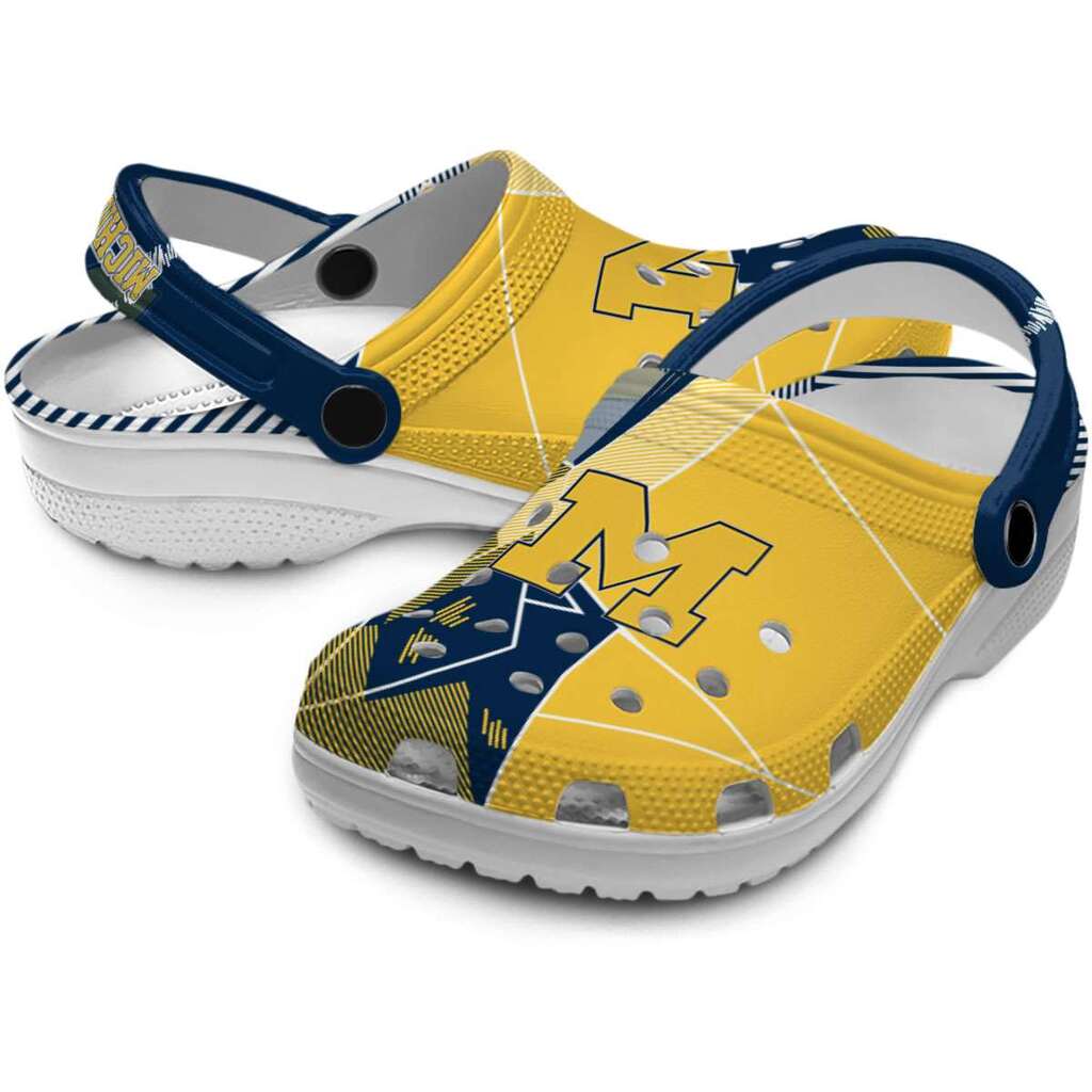 Michigan Wolverines Geometric Background ClogTVC180110 - Image 3
