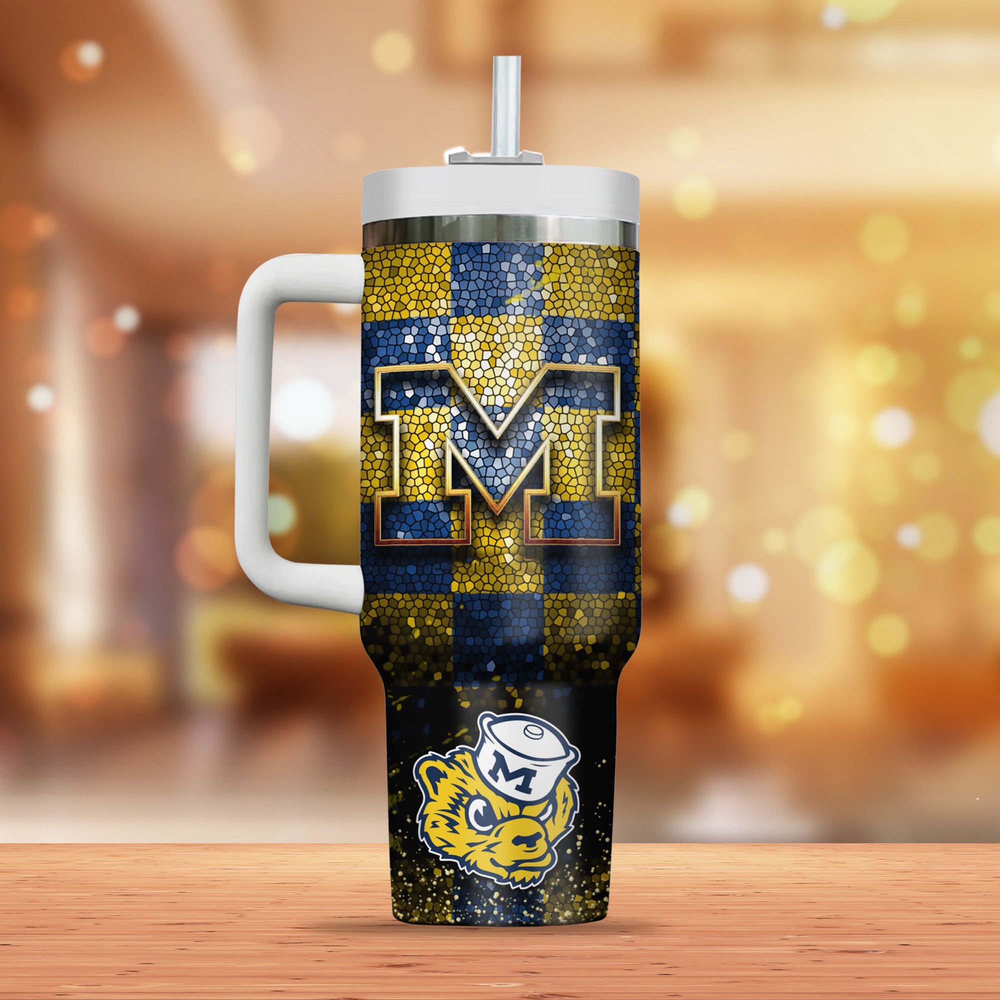 Michigan Wolverines NCAA Custom Stanley Cup 40 oz 30 oz Tumbler With HandleTVC2301800 - Image 2