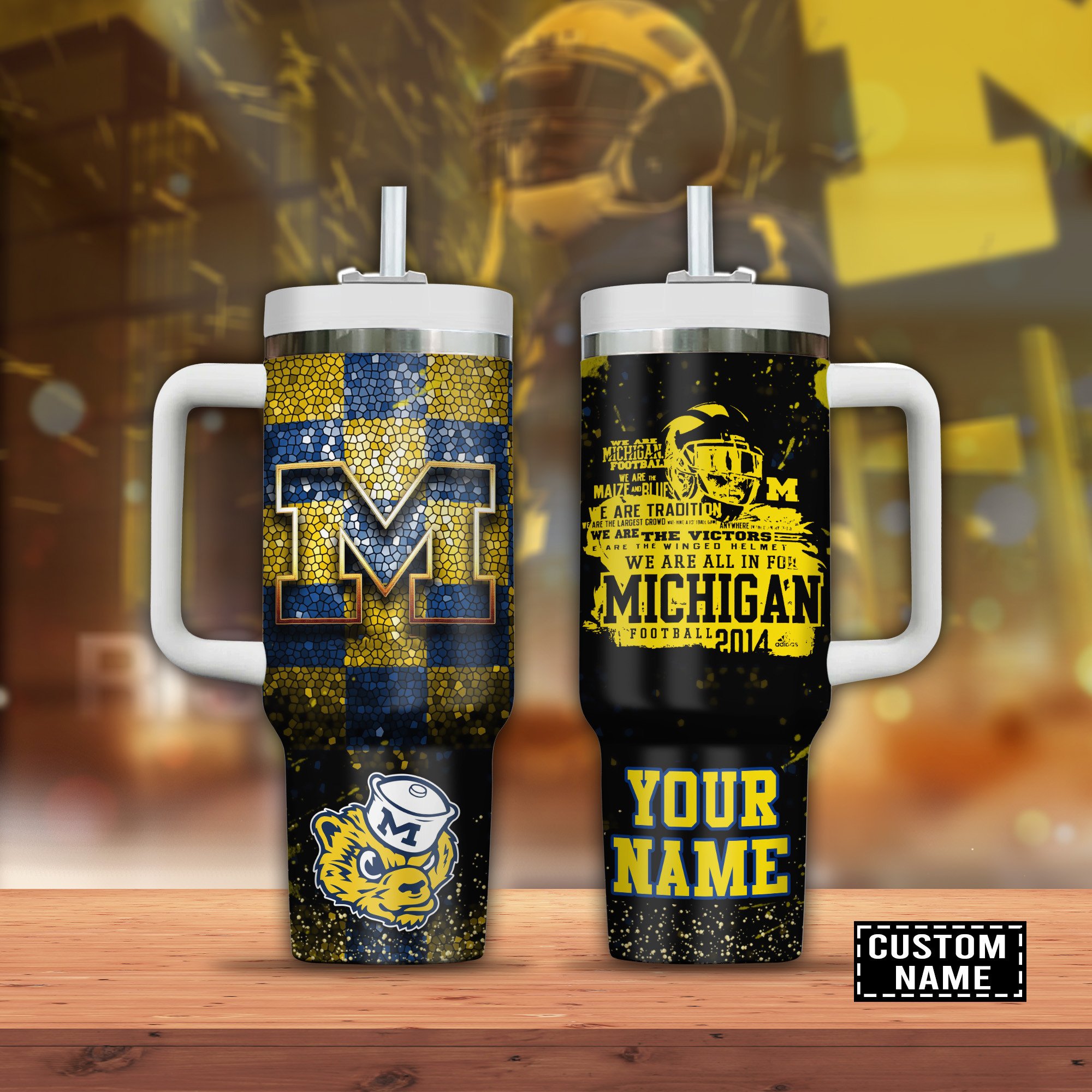Michigan Wolverines NCAA Custom Stanley Cup 40 oz 30 oz Tumbler With HandleTVC2301800