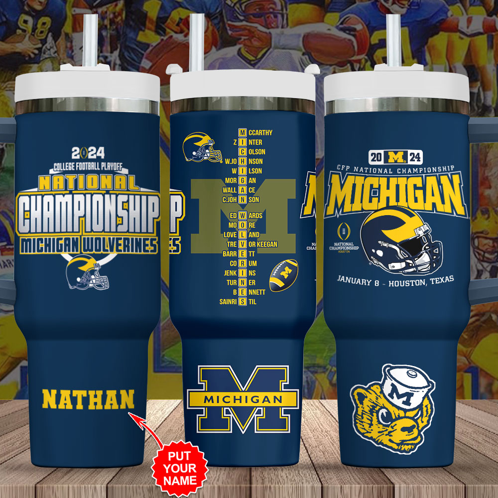 Michigan Wolverines NCAA Custom Stanley Cup 40 oz 30 oz Tumbler With HandleTVC2301847