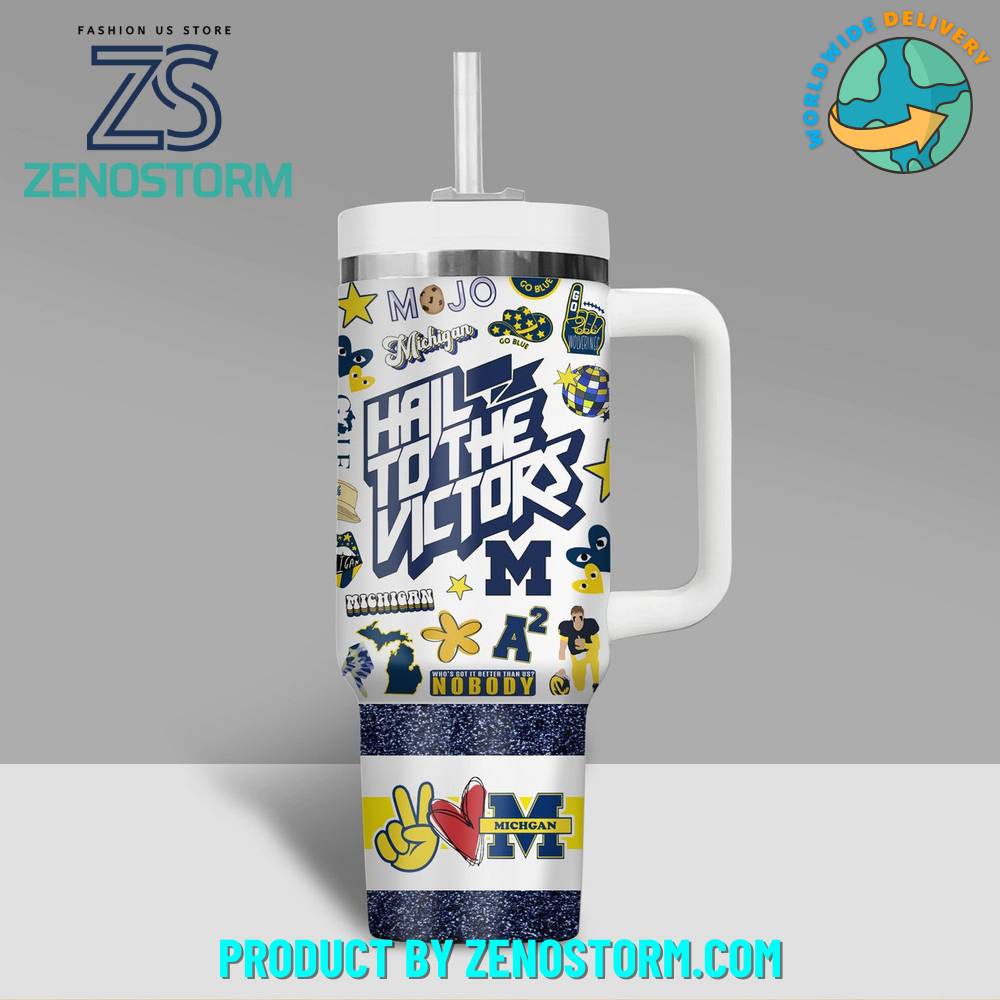 Michigan Wolverines NCAA Football Stanley Tumbler – ZenostormCustom Stanley Cup 40 oz 30 oz Tumbler With HandleTVC2301418 - Image 2