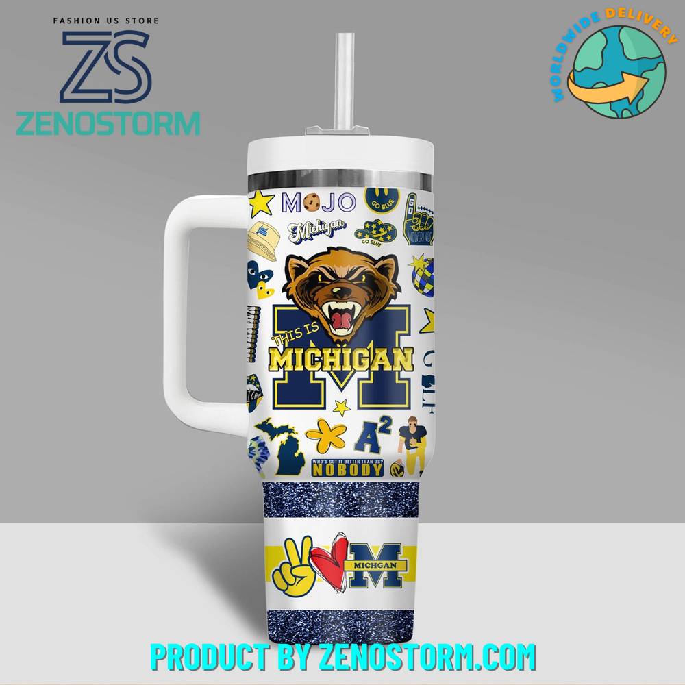 Michigan Wolverines NCAA Football Stanley Tumbler – ZenostormCustom Stanley Cup 40 oz 30 oz Tumbler With HandleTVC2301418 - Image 3