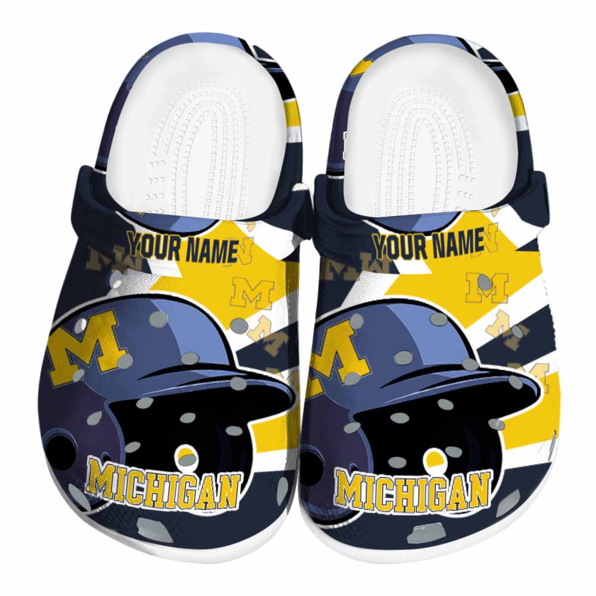 Michigan Wolverines NCAA Sport Crocs Crocband Clogs Shoes Comfortable For Men Women and Kids